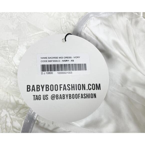 Baby Boo Saoirse Midi Dress Ivory Wedding Strapless Lace Up Back Size XS NEW - Picture 9 of 10